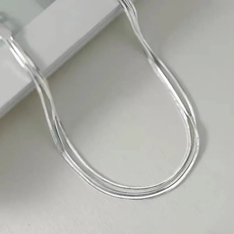 Trumium reine 925 Sterling Silber Armbänder für Frauen Männer Schlangen knochen Kette 3 Schicht verstellbare Paar minimalist ischen Schmuck
