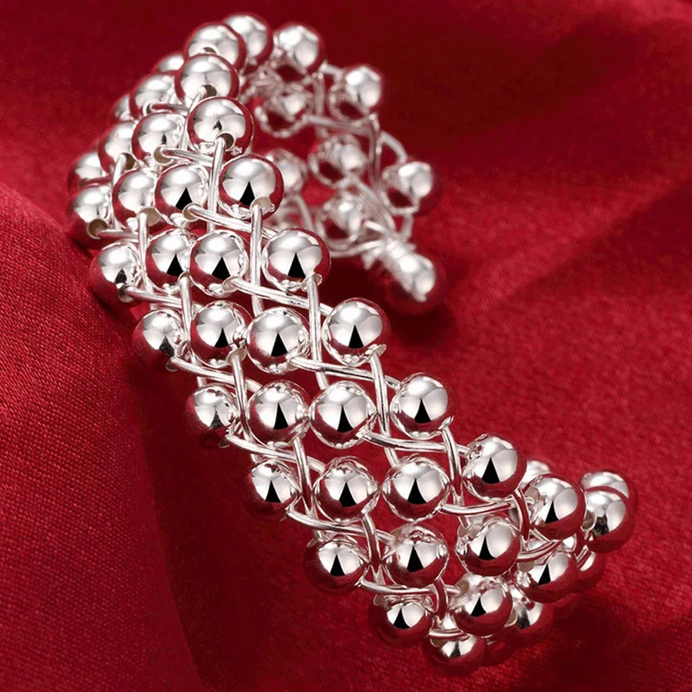 Trendige Armreifen aus 925er-Sterlingsilber, niedlich, offen, für Damen, Modeschmuck, Anpassungsgröße, Manschette, Hochzeit, Party