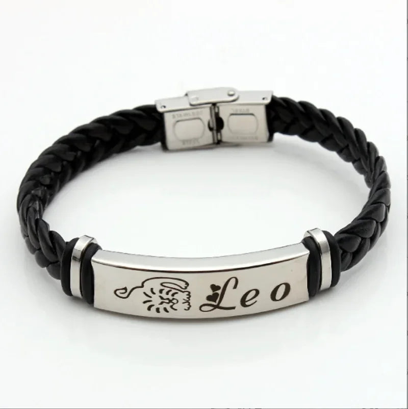 Zwölf Sternbild Charm Armband 12 Sternbild gewebtes Leder armband geflochtener Armreif Schmuck Handgelenk Geschenk zubehör