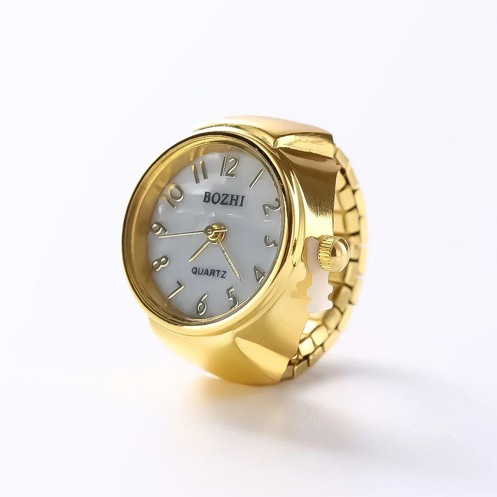 Vintage Punk Finger Uhr Mini Gummiband Legierung Uhren Paar Ringe Schmuck Uhr Retro Römischen Quarzuhr Ringe Frauen Männer