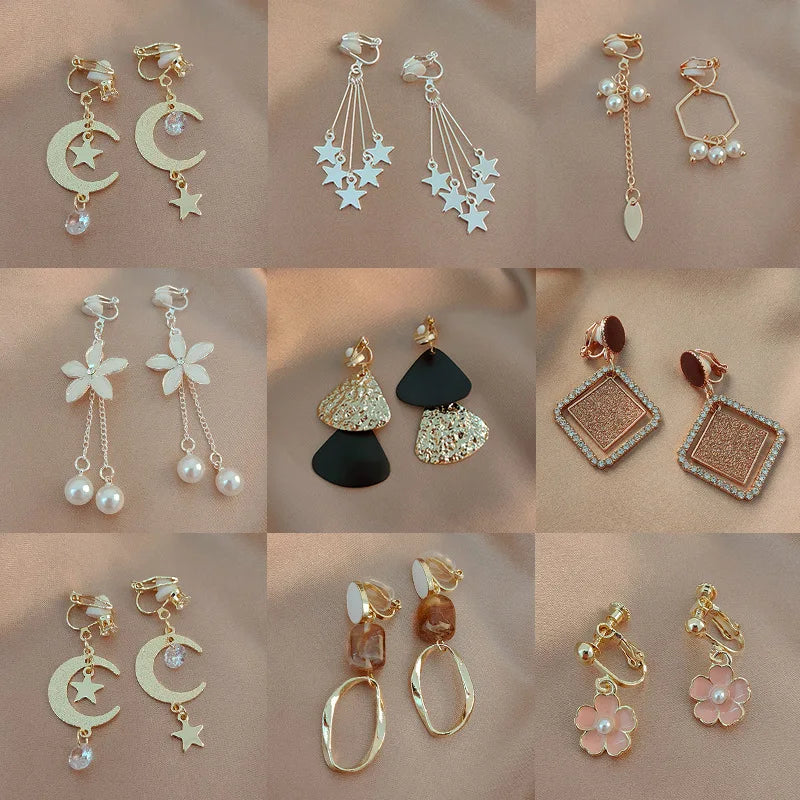 Koreanische Version des fortschrittlichen Ohrclips ohne Ohrloch, Damenmode, Retro, vielseitig, cooler Stil, Temperament, einfache Ohrringe 2023