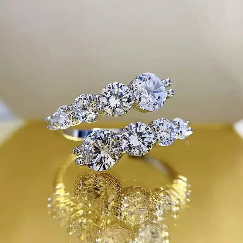 TEN CARATS Gra-zertifizierter Moissanit-Ring für Damen, 925er Sterlingsilber vergoldet mit Verlobungsschmuck in Weißgold als Geschenk