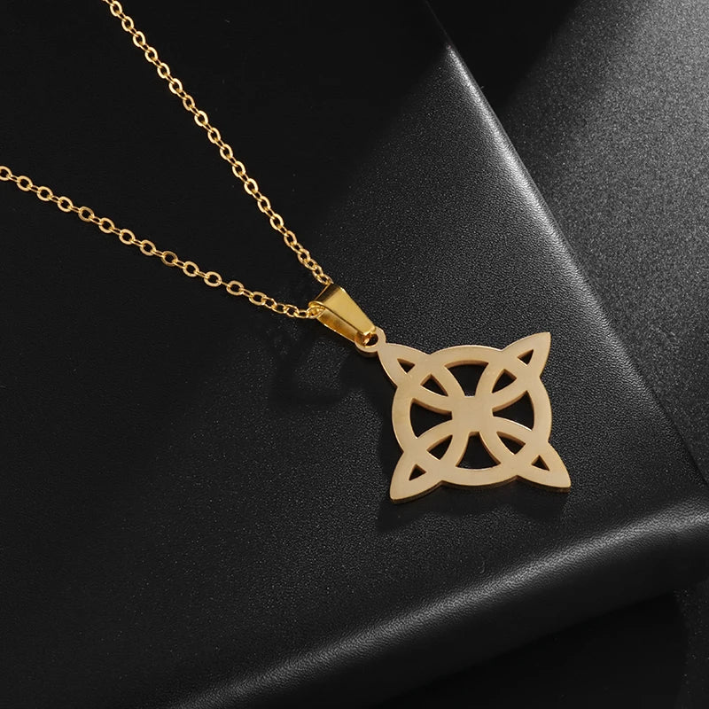 Edelstahl Hexen knoten Doppels chicht verstellbares Armband für Frauen Vintage irischen Glücks knoten Schmuck Geburtstags geschenk