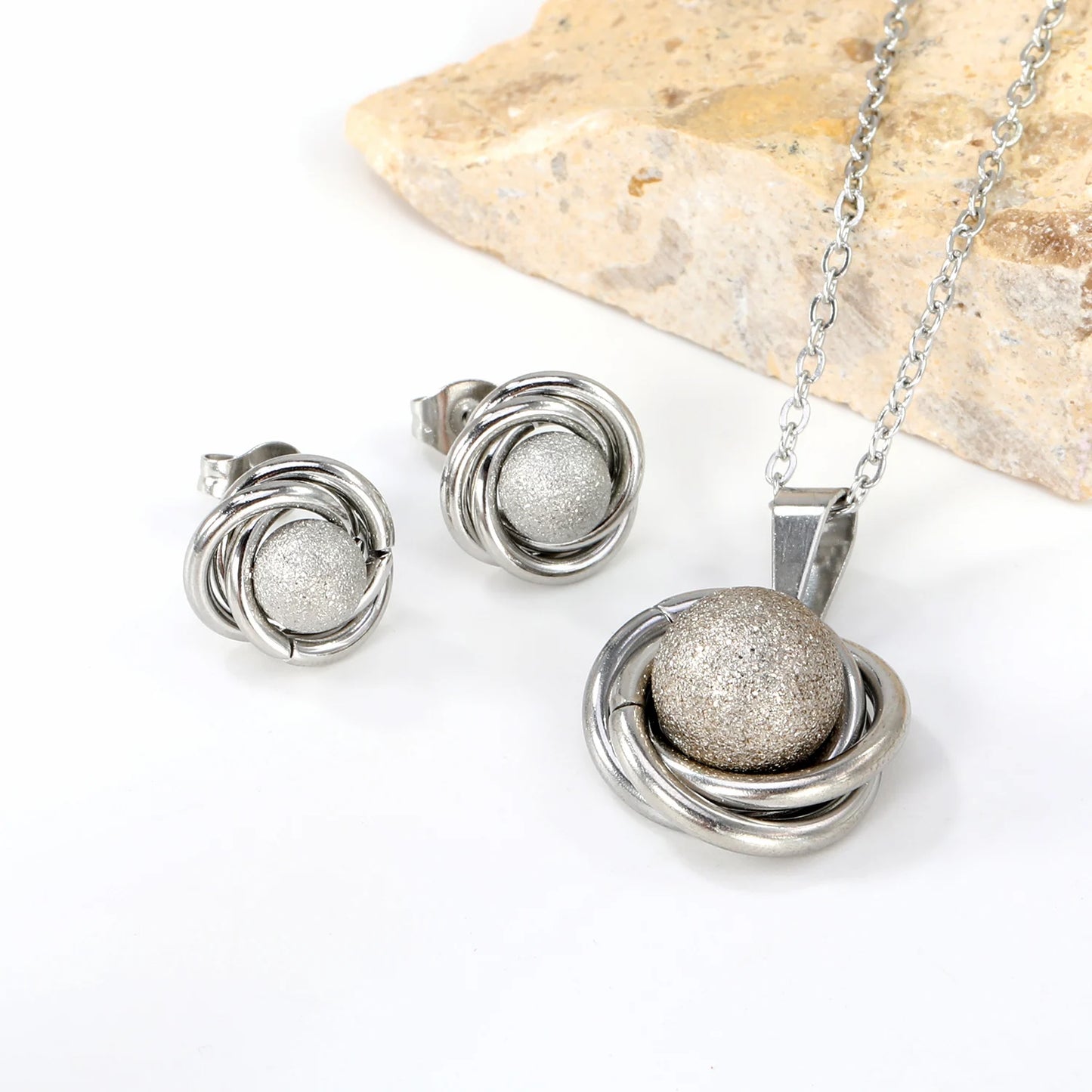LUXUKISSKIDS Trendy Schmuck Set Edelstahl Silber/Gold Farbe Frau/Männer Großhandel Herz Anhänger Halskette Ohrringe Braut Sets