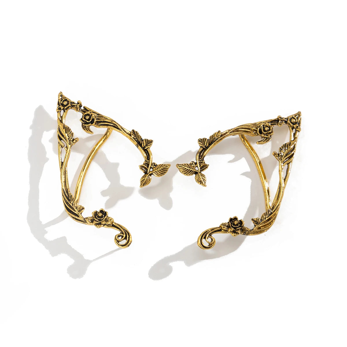 PuRui Beliebte Gold Farbe Elf Blume Blatt Ohr Clip Nette Schmuck Zubehör Fee Clip Ohrringe Hochzeit Mädchen Schmuck Geschenke Neue