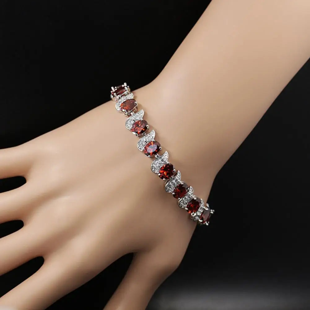 Damen-Armband, Blatt-Charm, elegant, klassisch, verstellbar, blauer Strassstein, eingebettetes Damen-Armband, Modeschmuck