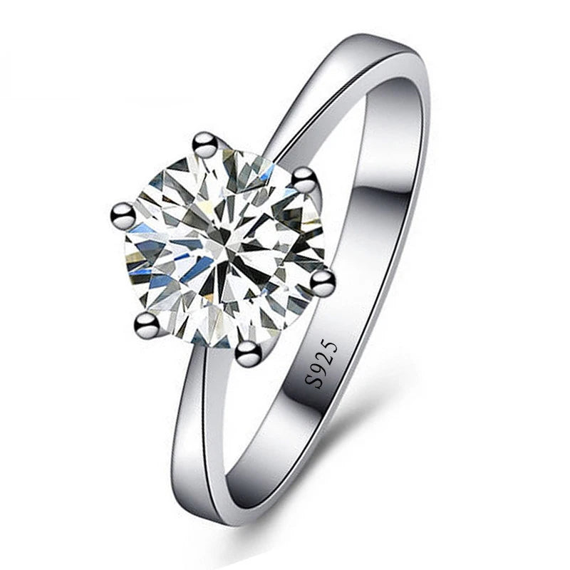 Feine Hochzeit Ringe für Männer Frauen Geschenk S925 Sterling Silber Österreichischen Kristall Engagement Vorschlag Ring Schmuck Bague Femme