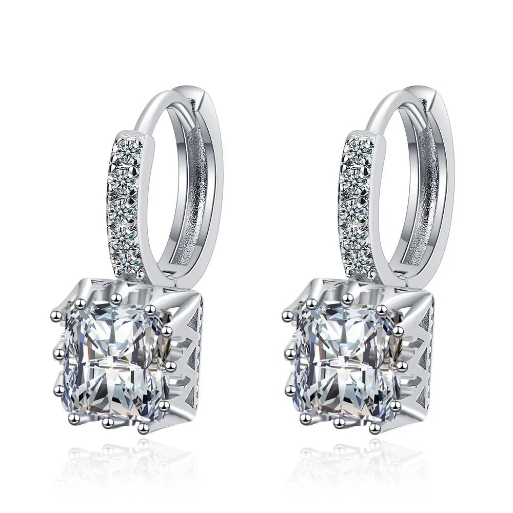 Neuer Ohrring aus 925er-Sterlingsilber mit AAA-Zirkon für Damen, Hochzeit, feiner Modeschmuck, Accessoires, Party, Urlaub, Geschenk