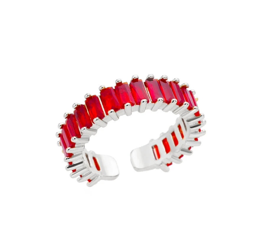 Farbige Kubikzircon Quadrat Ringe Für Frauen Männer Edelstahl Gold Farbe Kristall Hochzeit Ring Luxus Schmuck Geschenk bague femme