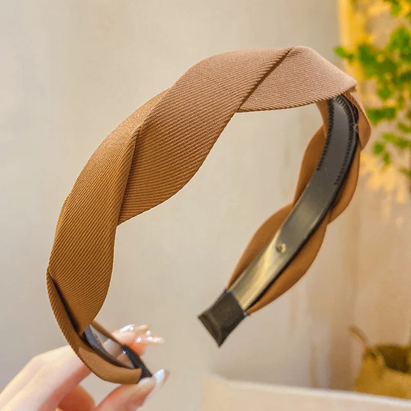 Retro-Stirnband mit breitem Rand, gedreht, für Damen, elegantes Haarband mit Waschgesicht, modisches Mädchen-Haar-Accessoire