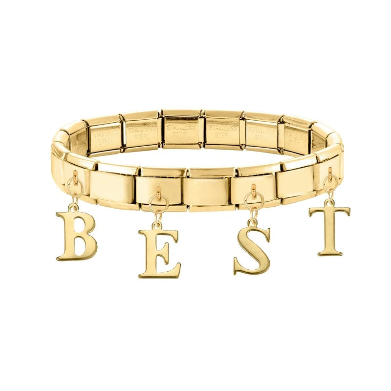 Y2K Zirkon Schmetterling Herz Shell Kirsche Anhänger Italienischen Charme Link Fit 9MM Edelstahl Armband Frauen Mädchen DIY Machen geschenke