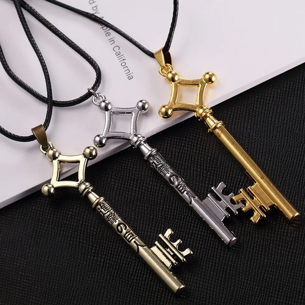 SUMENG 2025 Angriff auf Titan Eren Schlüssel Halskette Shingeki No Kyojin Anhänger Vintage Retro Anime Schmuck für Männer Cosplay
