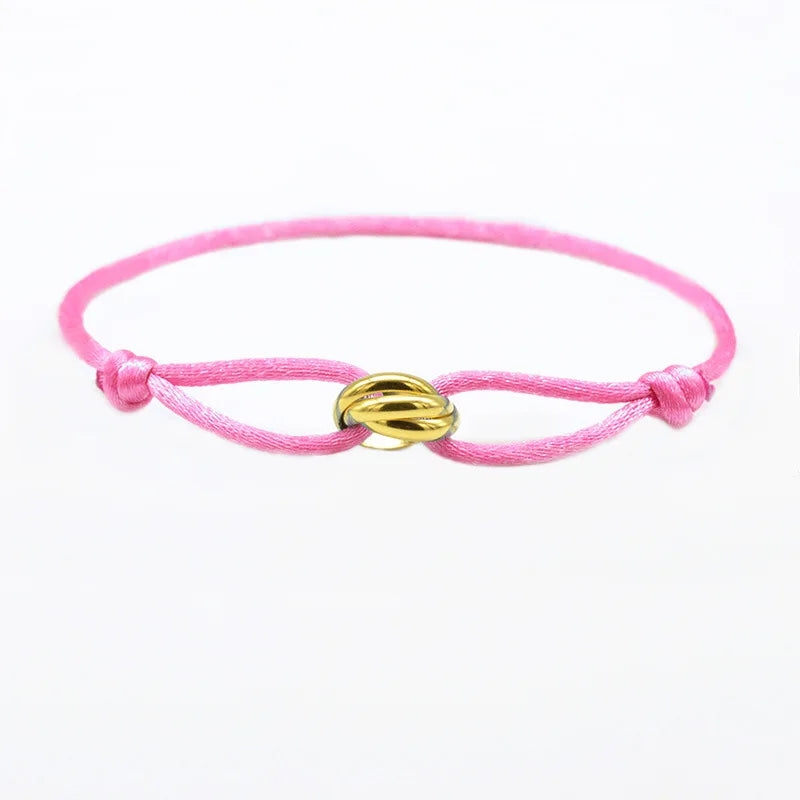 Glücksperlen-Armband für Paare, Freundschaft, Edelstahlringe, verstellbar, wasserdicht, Liebhaber-Armband für Damen und Herren, Schmuck