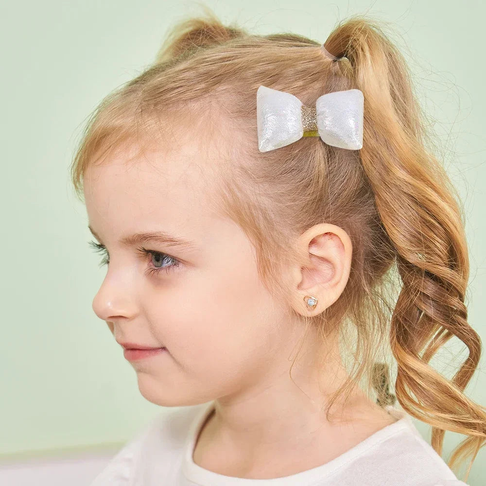 10 teile/satz süße Bögen Baby Haars pangen Spitze Blume Kinder Mädchen Haarnadeln Haars pangen Clip Geschenke elastische Mädchen Haar Zubehör