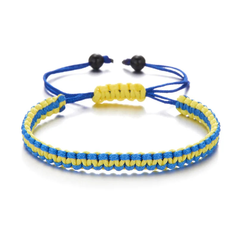 Ukrainischer Charme Gelb Blau Ukraine Armbänder Für Frauen Männer Handgemachte Flagge Farbe Gewebte Schnur Armband Neues Design Paar Schmuck