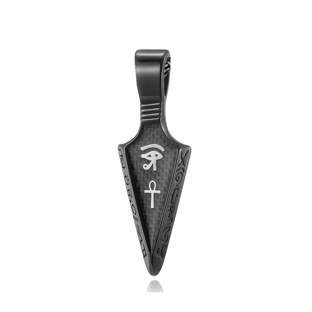 Männer Edelstahl Ankh Kreuz Speerspitze Anhänger Halsketten Mode Vintage Auge des Horus Halskette Punk Amulett Schmuck Großhandel
