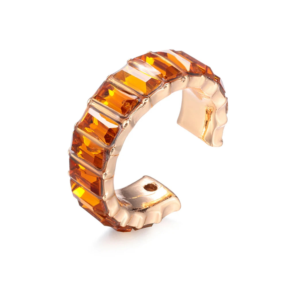 1 Stück cz Manschette Ohrringe für Frauen kleine C-Form Ohr manschette bunte Strass Clip Ohrringe Kristall Ohr manschette ohne Piercing
