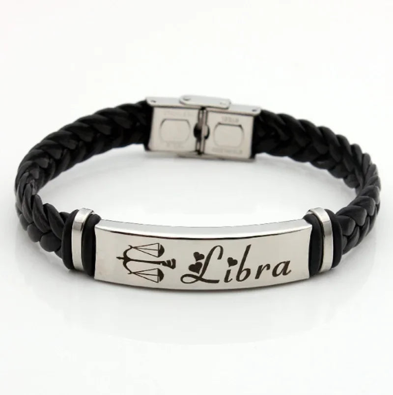 Zwölf Sternbild Charm Armband 12 Sternbild gewebtes Leder armband geflochtener Armreif Schmuck Handgelenk Geschenk zubehör