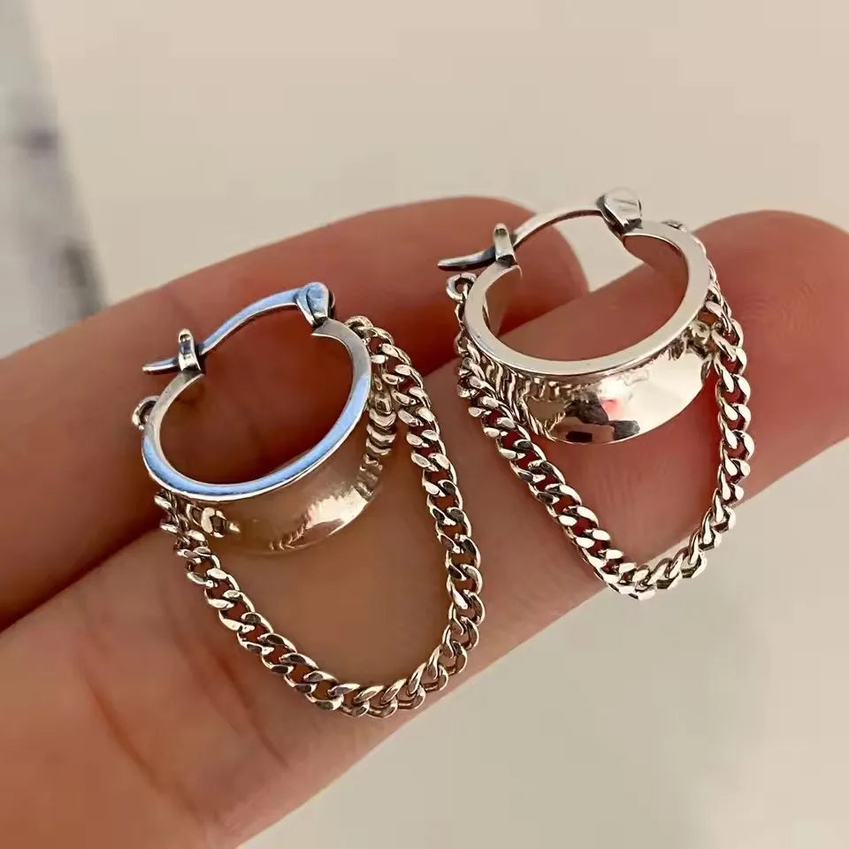 VENTFILLE 925 Sterling Silber CZ Stern Mond Asymmetrische Creolen für Frauen Mädchen Gold Silber Farbe Party Schmuck Geschenke