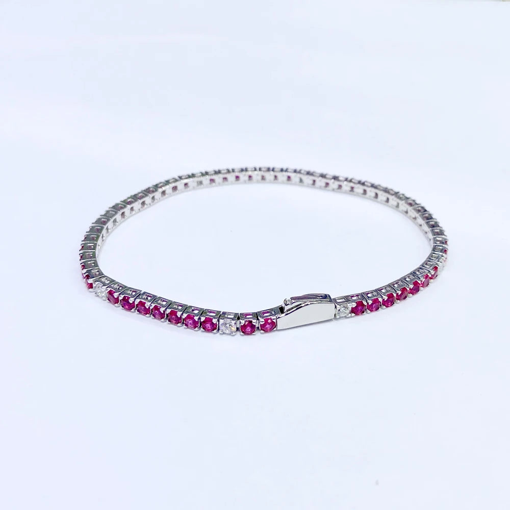 Trendiges Tennis-Armband aus 925er-Sterlingsilber, voller 5A-Zirkon, funkelnder Schmuck für Damen, Damen, Party, Geburtstag, Geschenk