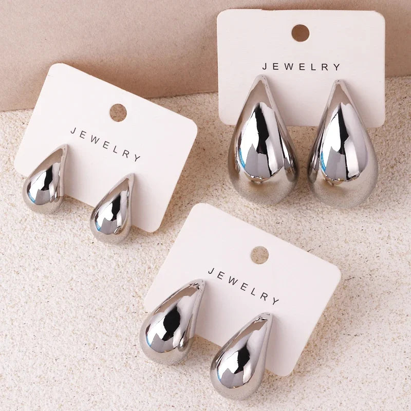 925er-Sterlingsilber, vergoldet, 12/14/18 mm, extra großer Tropfenohrring, übergroße, klobige Creolen für Damen und Mädchen, Luxusschmuck