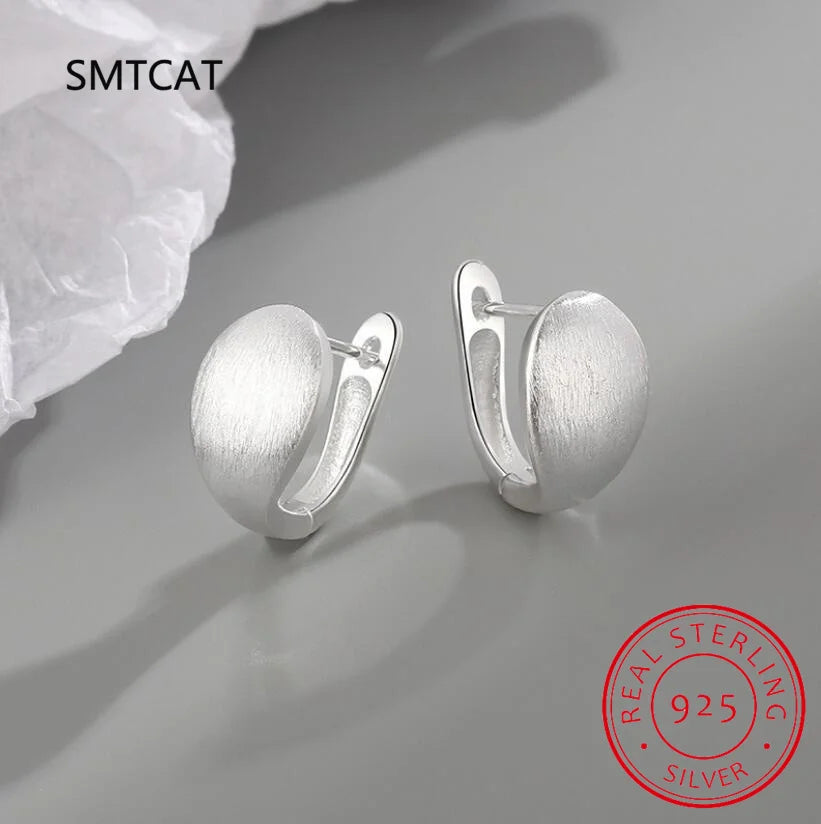 Creolen aus 925er-Sterlingsilber, Punk-Statement, gebürstet, kugelförmig, für Damen und Herren, Gothic-Party-Schmuck, Ohrschnalle, Brincos