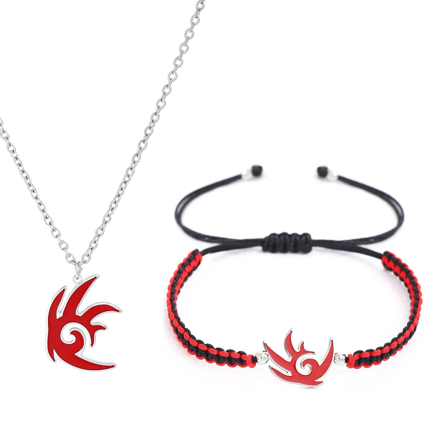 2PC Cartoon Film Sonics Anime Figur Schatten Armbänder Halskette Set für Männer Frauen Schmuck Kinder Charms Anhänger Ketten Geschenke