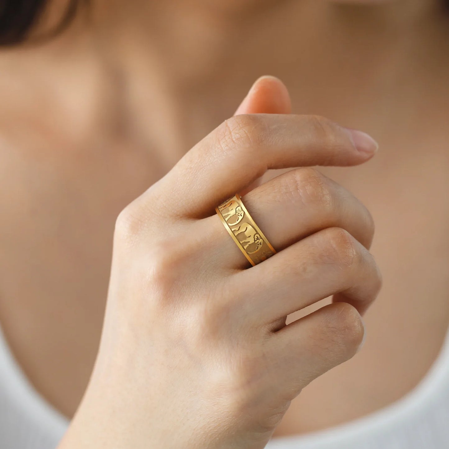 Jeshayuan Elefant Sonnen ringe für Frau Hinduismus Glück Amulett Edelstahl Paar Ring Tier liebhaber Party Schmuck Geschenk