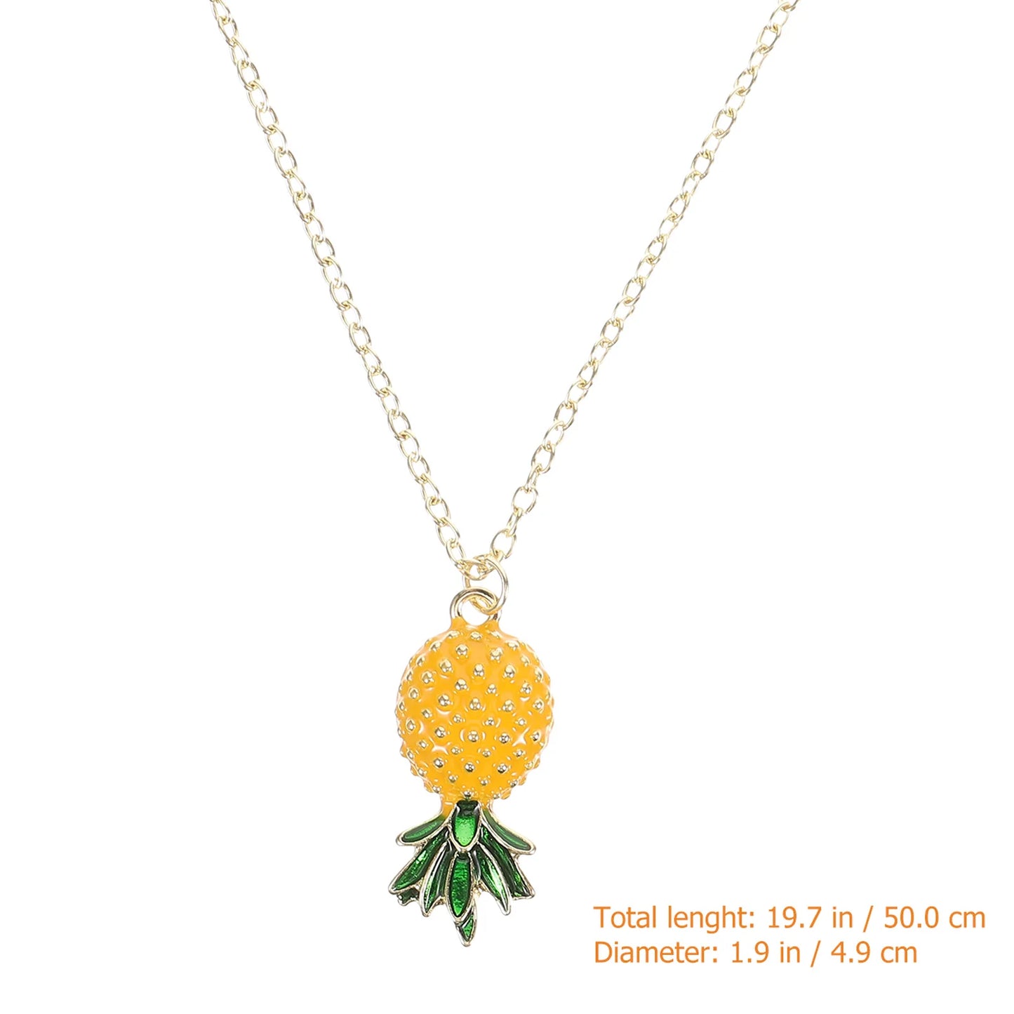 1 Set Obst-Ohrring-Halskette, Ananas-Schmuckset, leichtes Legierungsmaterial für Damen und Herren, Party-Accessoires im Vintage-Stil