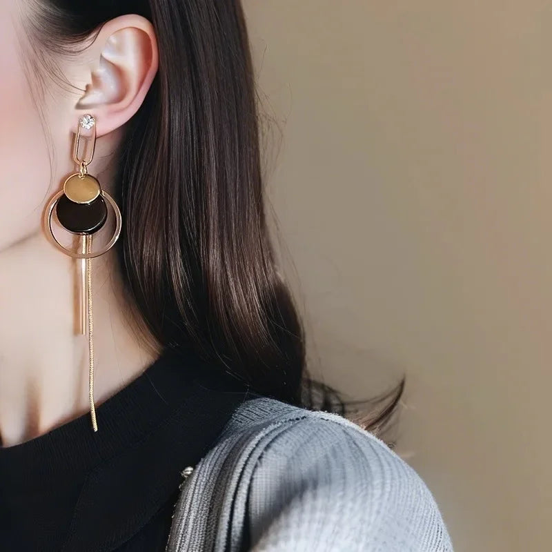 Elegante Mode Quaste frauen Ohrringe Kreis Form Gesicht Abnehmen Koreanische Super Fee runde Schleife Earwire Schmuck Zubehör