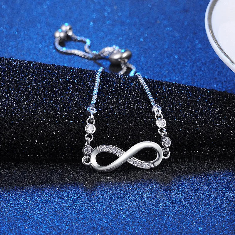 Neue feine 925er-Sterlingsilber-Armbänder mit hübschen Kristallen für Damen, Modeschmuck, Party, Hochzeit, Accessoires, Valentinstagsgeschenke
