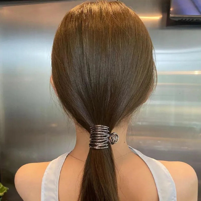 Mode Unregelmäßige Metall Haar Krallen Rutschfeste Haarnadeln Für Frauen Mädchen Hohe Pferdeschwanz Halter Haar Zubehör Clip Haar Grip Kopfbedeckungen