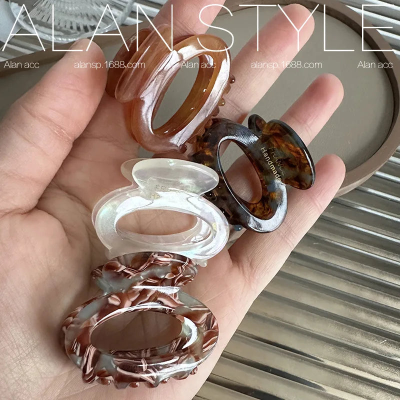 4cm süße florale Haars pangen Mode Acetat elliptische Haar krabben für Mädchen und Frauen Kopf bedeckungen Haarschmuck