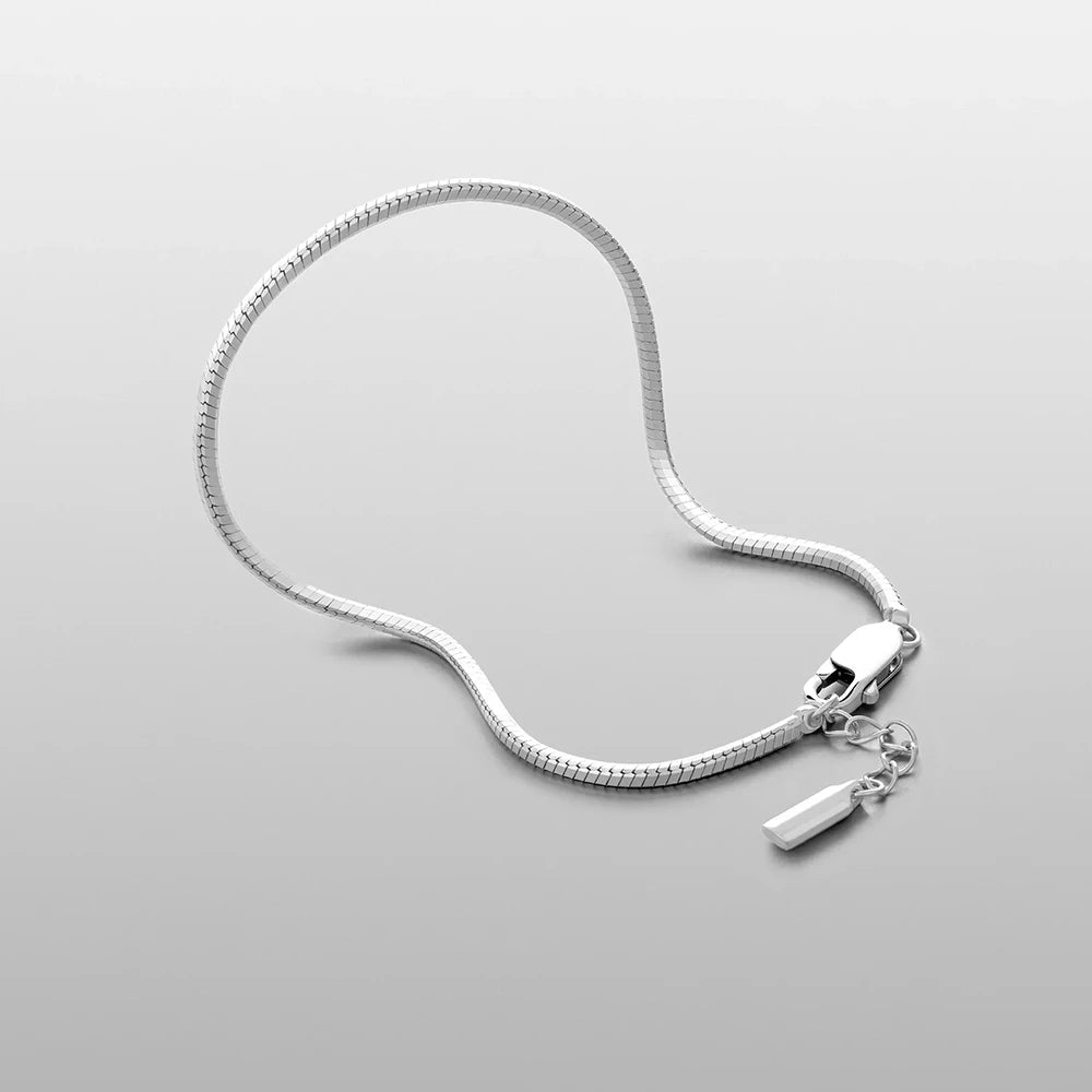 ELANDIS Achteckiges Silberarmband mit Kette, Edelstahl, vergoldet, Herren-Accessoires-Armband