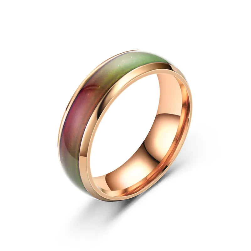 5-Farben-Edelstahl-Ringe mit wechselnder Farbe, Stimmung, Emotion, Gefühl, Temperaturring für Frauen, Männer, Paare, Rington, Schmuck, Geschenk