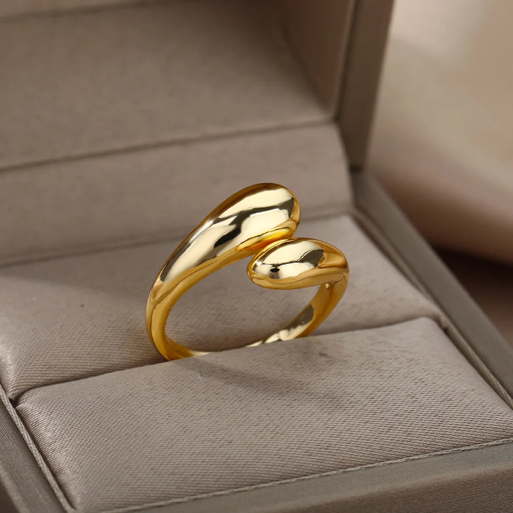 Edelstahlringe für Frauen 2024, Trend, neu in Goldfarbe, Ring für Damen, Hochzeitspaar, Schmuck, kostenloser Versand, Artikel anillos mujer