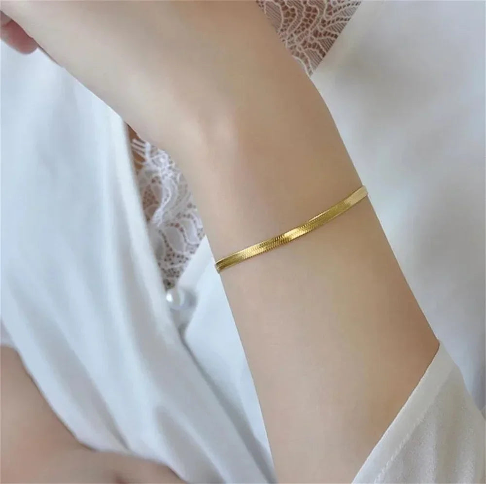 Mode Edelstahl Schlangenkette Armband für Frauen Männer Gold Silber Farbe Klassische Kette Armbänder Schmuck Weihnachtsgeschenk