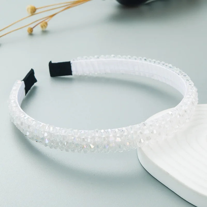 Frauen Mädchen Kristall Perlen geflochten handgemachte Haarband Stirnband Erwachsene Haarschmuck