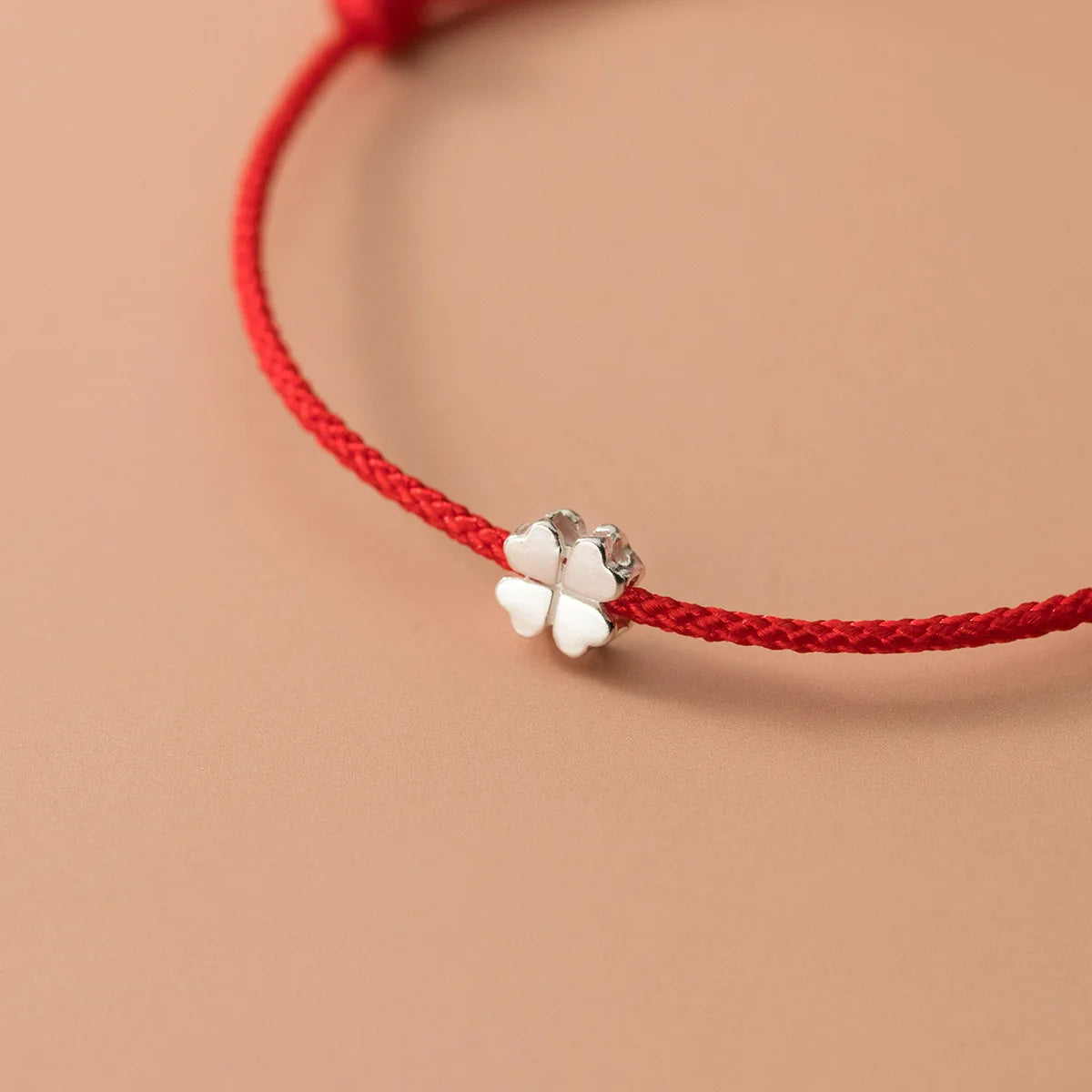 La Monada 15–26 cm 925er Sterlingsilber, rotes Seil, Armbänder, Blume, roter Faden, Linie, Schnur, Schmuck, Armbänder für Frauen, Studentin, Mädchen