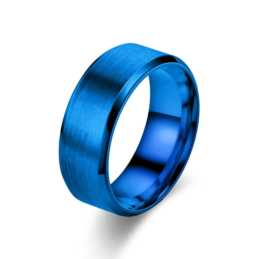 Edelstahlringe für Herren, Farben: Schwarz, Gold, Silbrig, US-Größen 6–13, einfache Bandringe für Herren