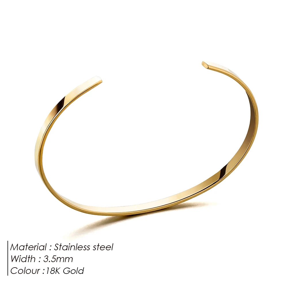 ELANDIS Offener Armreif aus Edelstahl, minimalistischer Herrenschmuck, modisches Platin-Armband, beliebtes Weihnachtsgeschenk für Paare