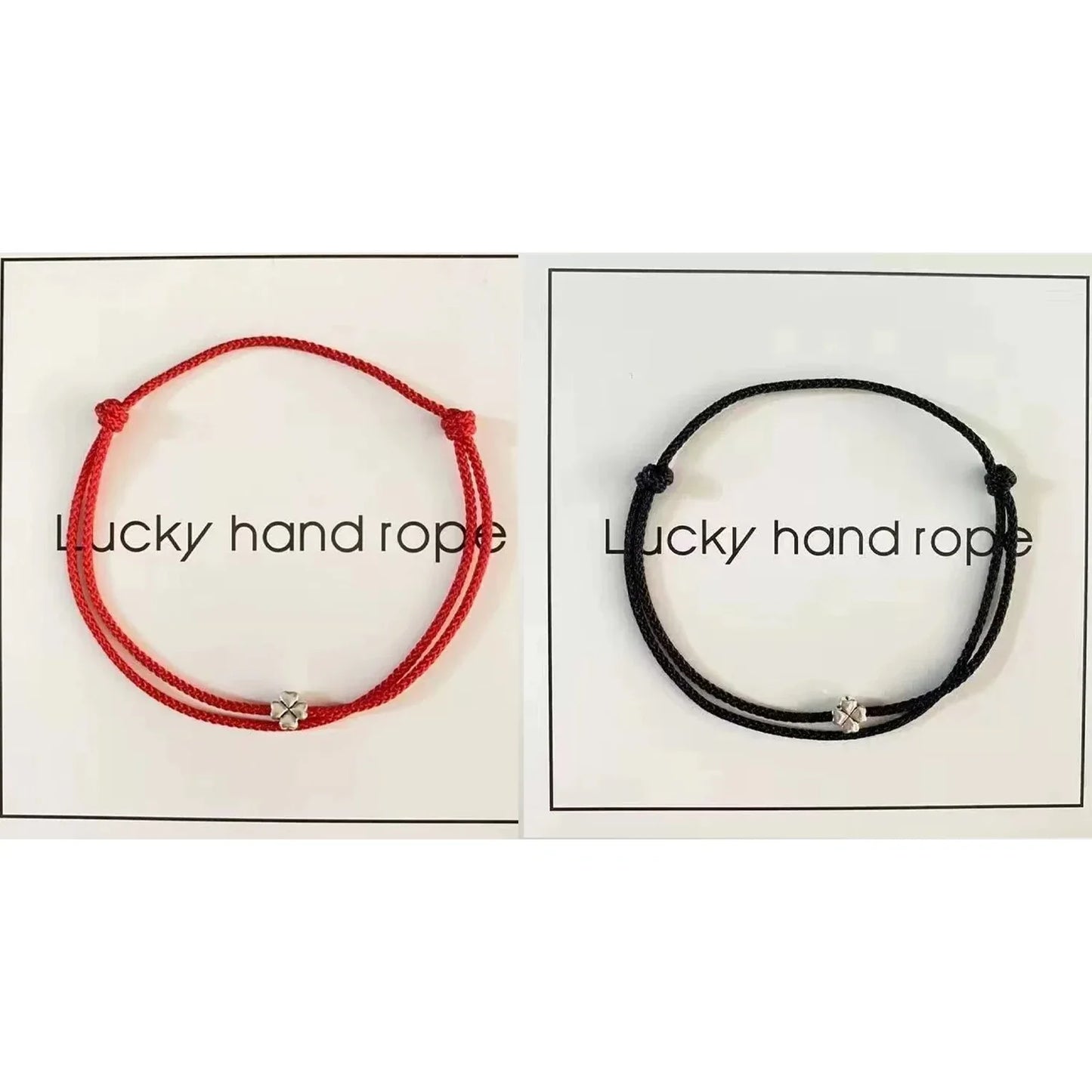 1/3Pcs Minimalistischen Vierblättriges Kleeblatt Armbänder Frauen Männer Einstellbare Handgemachte Rote Glück Seil Paar Freundschaft Schmuck Zubehör