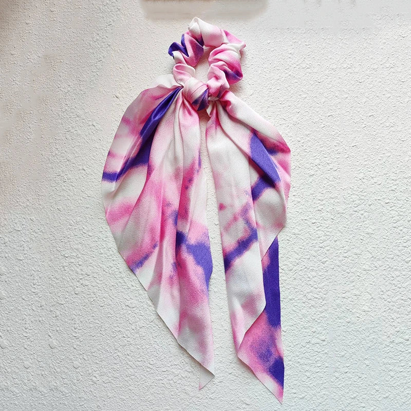 Neue Mode Druck Bogen Scrunchies Haar Band Für Frauen Elastische Haarband Mädchen Schachtelhalm Haar Krawatten Haar Zubehör