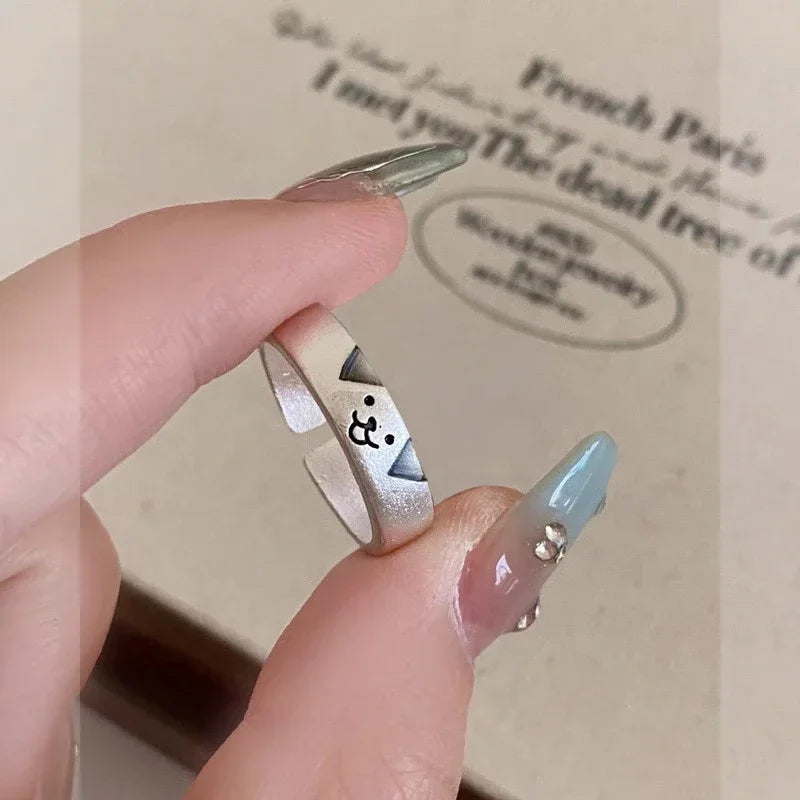 1/2 stücke Tier Nette Katze Hund Tier Paar Ring für Frauen Männer Mode-Statement Liebhaber Ringe Valentinstag party Schmuck Geschenke