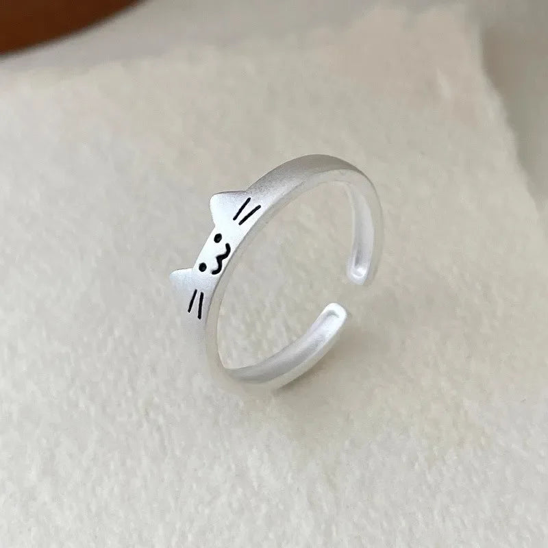 1 paar Nette Katze Hund Tier Paar Ring für Frauen Männer 2025 Neue Mode-Statement Liebhaber Ringe Valentinstag party Schmuck Geschenke