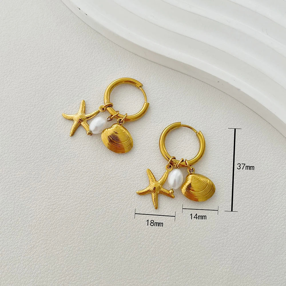 ALTERA Neue Böhmen Handgemachte Edelstahl Halskette Ohrringe Armband Shell Seestern Charme Wasserdicht Schmuck Set Sommer Strand