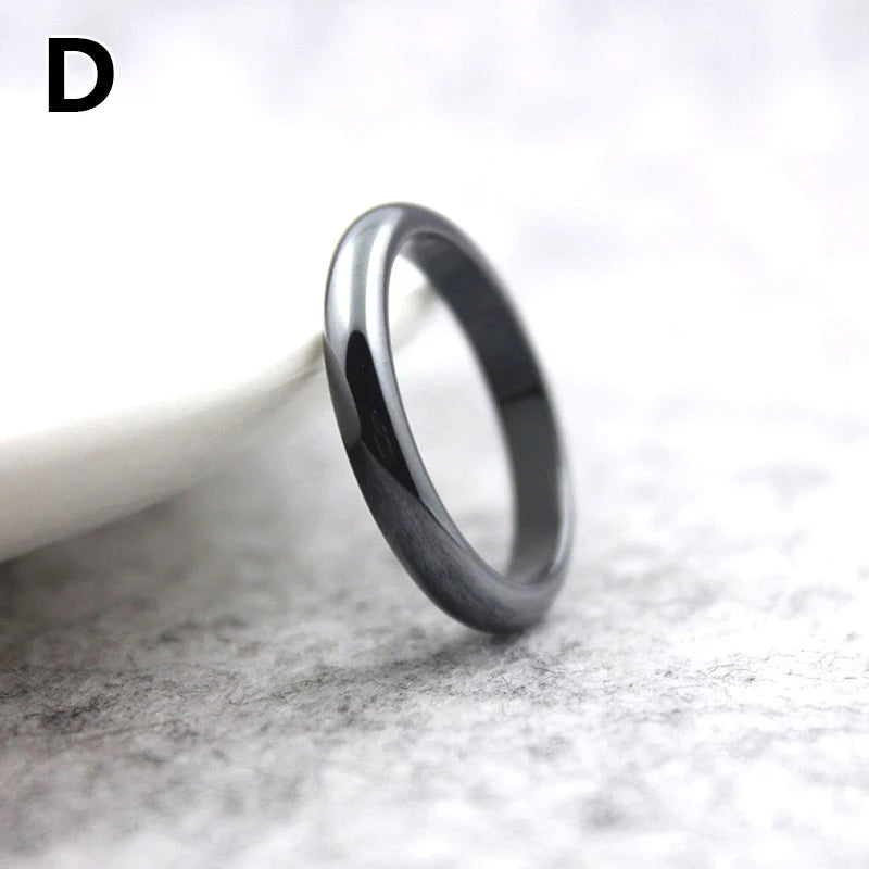 1pc natürliche Hämatit Steinringe für Frauen Männer Mode flache einfache Ring Paar Schmuck Geschenk Hochzeit Weihnachten Liebhaber Ringe