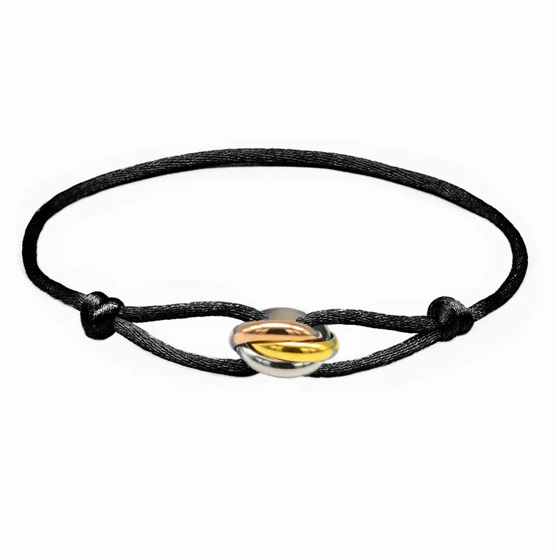 Glücksperlen-Armband für Paare, Freundschaft, Edelstahlringe, verstellbar, wasserdicht, Liebhaber-Armband für Damen und Herren, Schmuck