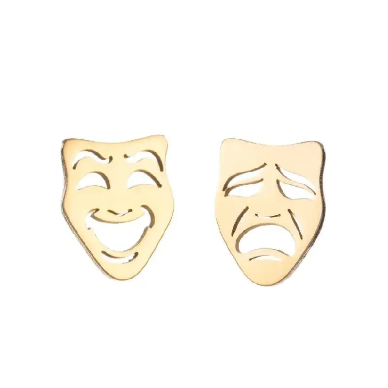 Hiphop Boho Lustiges Gesicht Ohrring Frauen Mädchen Glückliches Trauriges Gesicht Nagel Ohrstecker Asymmetrische Gezeitenfluss Bronics Winziger Modeschmuck