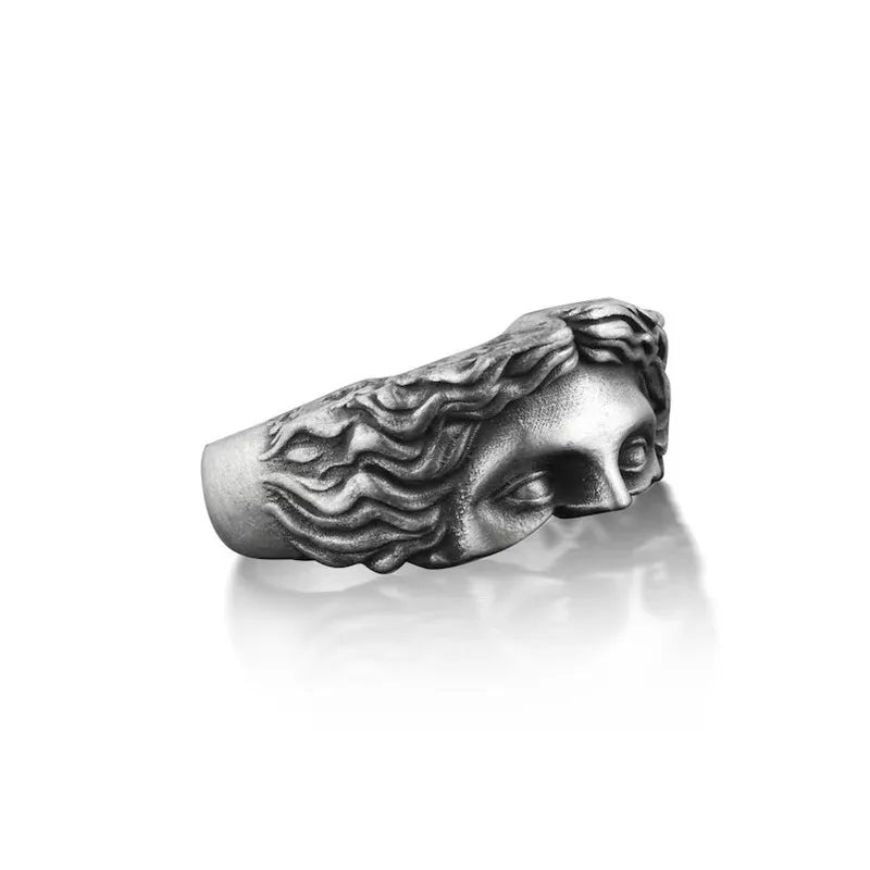 Ringe für Männer, kreativer Venus-Maskenring, Retro-Thai-Silber-Relief mit verstellbarem Öffnungsring, Geständnisgeschenk